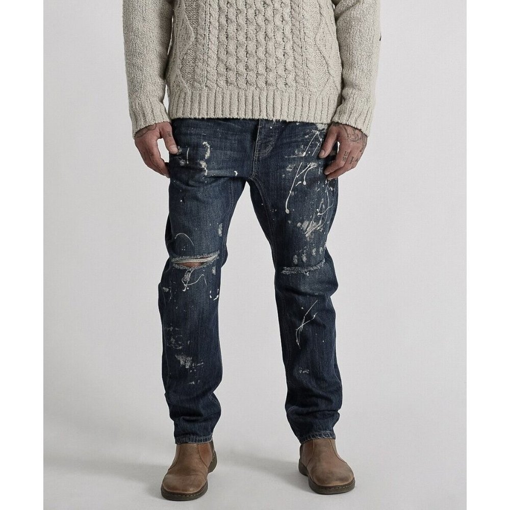 Man x One Teaspoon Cowboy Mr Golds Relaxed Tapered Jeans‎ Size 32R